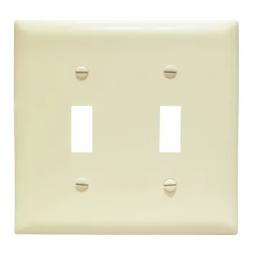 Pass & Seymour TradeMaster Jumbo 2-Gang Nylon 2-Toggle Wall Plate (Ivory)