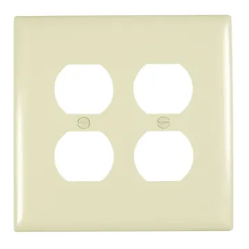 Pass & Seymour TradeMaster Jumbo 2-Gang Nylon 2-Duplex Wall Plate (Ivory)
