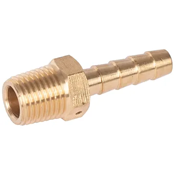CropCare 1/4" Male NPT x 1/4" Hose Barb Fitting with Breather Hole, Brass