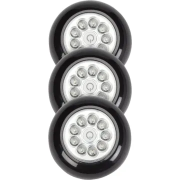 Fulcrum 9-Bulb LED Battery Tap Light (Black - 3pk)
