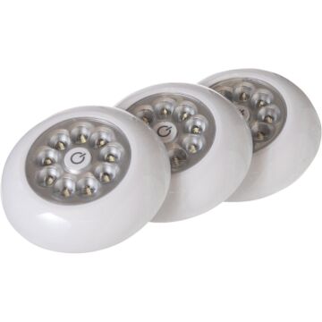 Fulcrum 9-Bulb LED Battery Tap Light (White - 3pk)