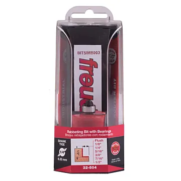 Freud Tools flush, 1/8",1/4",5/16",3/8",7/16",1/2" Depth Rabbeting Bit with Bearings