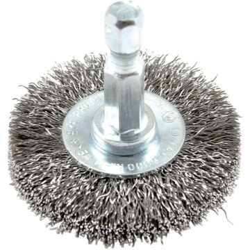 Forney 1-1/2 In. Hex Crimped, Fine Drill-Mounted Wire Wheel