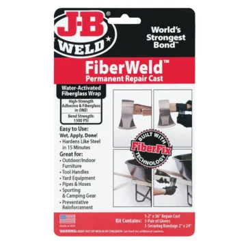 J-B Weld FiberWeld Permanent Repair Cast Fiberglass Wrap Kit (Black) 2 in. x 36 in.