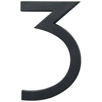 HY-KO Hy-Ko Architectural Series 6 In. Satin Black House Number Three