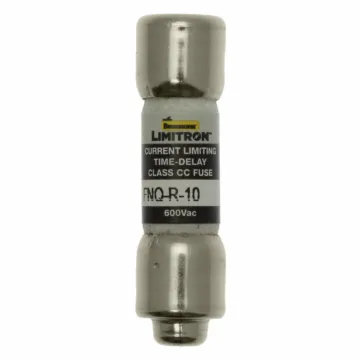 Bussmann Eaton Bussmann series FNQ-R fuse, 10 A, Class CC, Non-indicating, Ferrule end x ferrule end, 12 sec at 200%, 200 kAIC, Melamine tube, Standard, 600 V