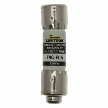 Bussmann Eaton Bussmann series FNQ-R fuse, 5 A, Class CC, Non-indicating, Ferrule end x ferrule end, 12 sec at 200%, 200 kAIC, Melamine tube, Standard, 600 V