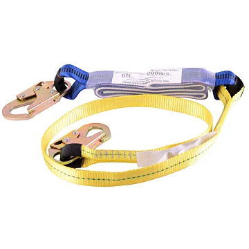 Safewaze 6' Energy Absorbing Lanyard With Double Locking Snap Hooks