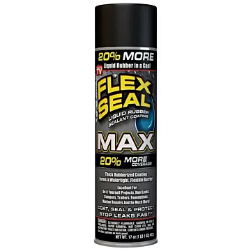 Flex Seal FSMAXBLK24 Rubberized Spray Coating, Black, 17 oz, Can