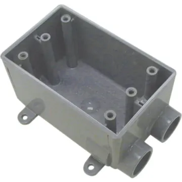 ABB Single Gang FSC Box, Volume 18 Cubic Inches, Length 4.54 Inches, Width 2.80 Inches, Depth 2.42 Inches, Conduit Size 3/4 Inch, 2 Hubs, Material PVC, Color Gray, Pack of 10
