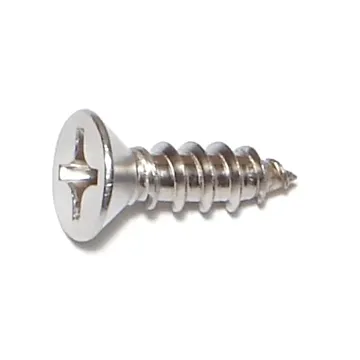 #12 x 3/4" Phillips Flat Head, Sheet Metal Screw, Stainless Steel 