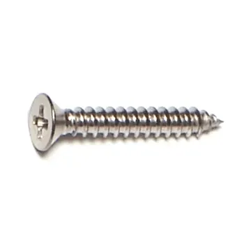 #4 x 3/4" Phillips Flat Head, Sheet Metal Screw, Stainless Steel 