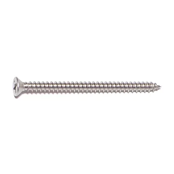 #6 x 2" Phillips Flat Head, Sheet Metal Screw, Stainless Steel 
