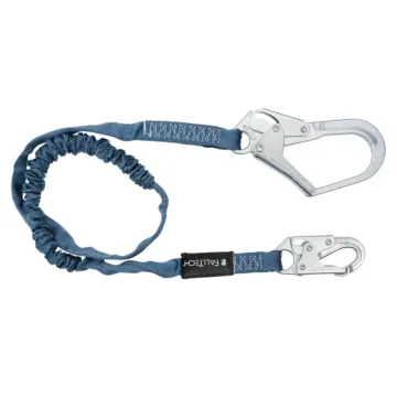 FallTech 6' Internal Energy Absorbing Lanyard, Single-leg with Steel Connectors