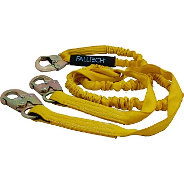 FallTech 6' Internal Energy Absorbing Lanyard, Double-leg with Steel Snap Hooks