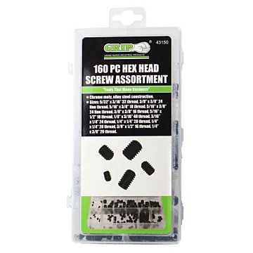 GRIP Hex 160-Piece Set Screw Assortment
