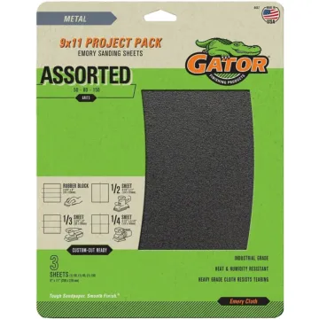 Gator 9 In. W x 11 In. L Assorted Grit Emery Cloth (3-Pack)