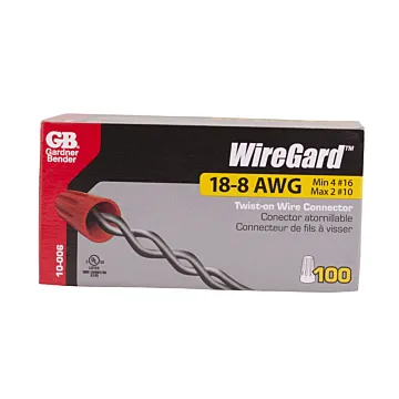 Gardner Bender WireGard High Performance Twist-on Wire Connector, Red #18-#10 AWG (5 mm²); 100/Crtn