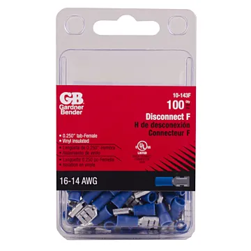Gardner Bender #16-#14 AWG (2 mm²) Vinyl-Insulated Disconnect (0.25" Tab) - Female