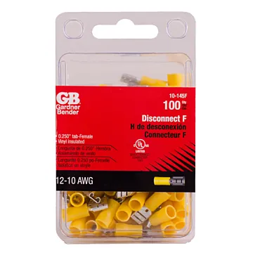 Gardner Bender #12-#10 AWG (5 mm²) Vinyl-Insulated Disconnect (0.25" Tab) - Female
