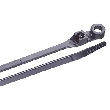 Gardner Bender 8" 50lb Black Cable Tie with Mounting Hole, 15pk