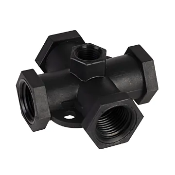 Valley Industries 1/2" Female NPT Cross with 1/4" Female NPT Gauge Port