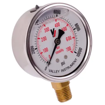 Valley Industries 2-1/2 in 0 - 10000 psi 1/4 in MNPT Dual Scale Pressure Gauge