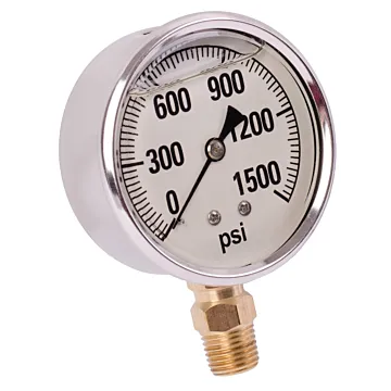 Valley Industries 2-1/2 in 0 - 1500 psi 1/4 in MNPT Single Scale Pressure Gauge