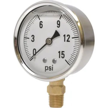 Valley Industries 2-1/2 in 0 - 15 psi 1/4 in MNPT Single Scale Pressure Gauge