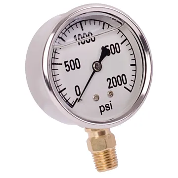 Valley Industries 2-1/2 in 0 - 2000 psi 1/4 in MNPT Single Scale Pressure Gauge