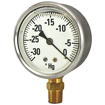 Valley Industries 2-1/2 in 0 - 30 in Vac 1/4 in MNPT Single Scale Vacuum Gauge