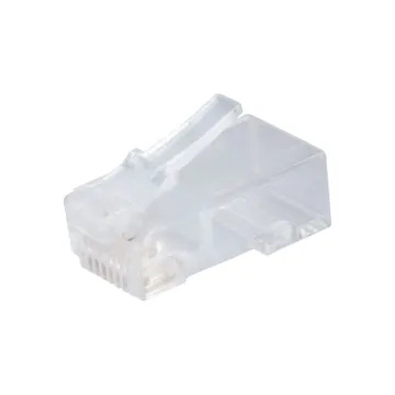 Gardner Bender 50 TelCom RJ-45 Cat 6 Modular Plugs, 8-Position, 8-Contact, Rounded Cable, Solid Wire