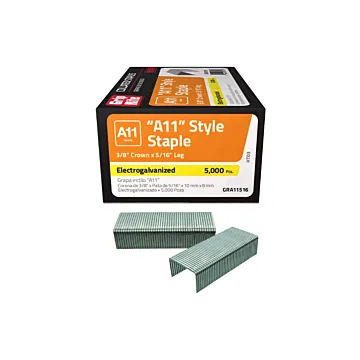 Grip-Rite 3/8 in Crown x 5/16 in L Electrogalvanized A11 Style Tacker Staple (5,000 pk)
