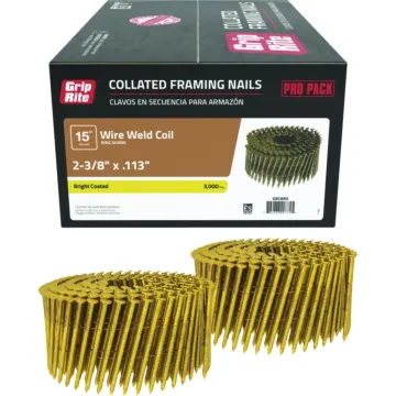 Grip-Rite 2-3/8 In. x 0.113 In. 15 Deg. Bright Coated Round Head Ring Shank Wire Coil Collated Framing Nail (3000-Count)