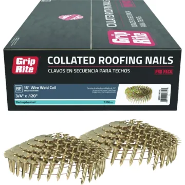 Grip-Rite 3/4 In. x 0.120 In. 15 Deg. Electrogalvanized Full Round Head Smooth Shank Wire Coil Collated Roofing Nail (7200-Count)