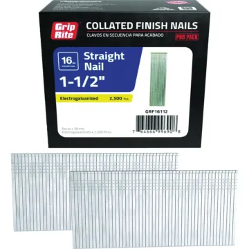 Grip-Rite 1-1/2 In. 16 ga Electrogalvanized Straight Collated Finishing Nail (2500-Count)
