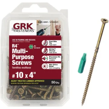 GRK Fasteners #10 x 4" T-25 Star Drive, Multi-Purpose Screw, Climatek Coating (Bulk Box 50 pc)
