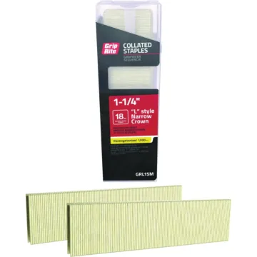 Grip-Rite 1/4 In. x 1-1/4 In. 18 ga Electrogalvanized L-Style Collated Narrow Crown Staple (1000-Count)