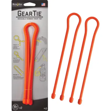 Gear Tie Reusable Rubber Twist Tie - Bright Orange