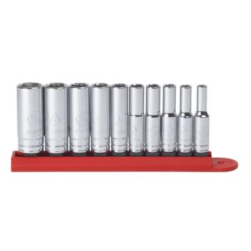 GearWrench 10 Pc. 1/4 Drive 6 Point Deep SAE Socket Set