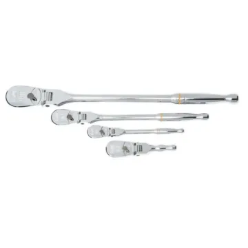 GearWrench 90-Tooth Flex Head Teardrop Ratchet Set (4pc) 1/4 in., 3/8 in., & 1/2 in. Drive