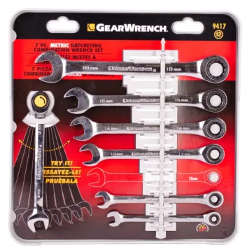 GearWrench 7 Pc. Combination Ratcheting Wrench Set Metric