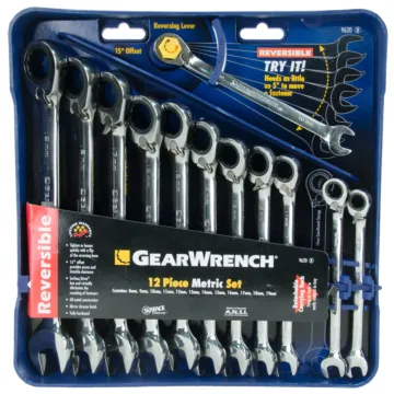 GearWrench 12 Pc. Reversible Combination Ratcheting Wrench Set Metric