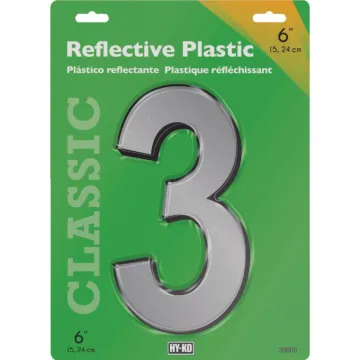 HY-KO Hy-Ko 6 In. Reflective Plastic Number 3