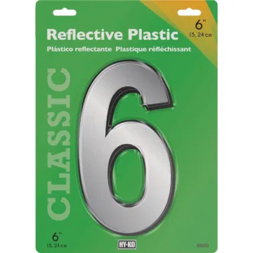 HY-KO Hy-Ko 6 In. Reflective Plastic Number 6