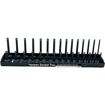 Hansen Global ABS Plastic Gray Fits Most US and Foreign Made Sockets 2-Row Metric Socket Tray