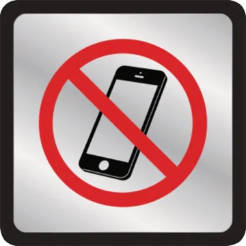 HY-KO Hy-Ko No Cell Phones Symbol Plaque