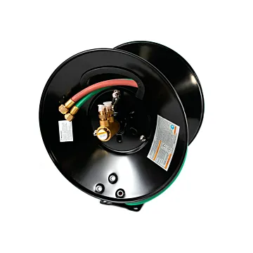 Weldcote Twin Welding Hose Reel- W/50' Of 1/4" Grade T Twin Hose Retractable