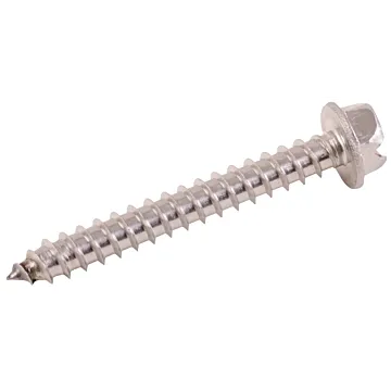 Star Stainless #14 2 in Indented Hex Washer Head Slotted Sheet Metal Screw
