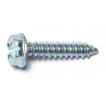 #7 x 3/4" Slotted Hex Washer Head, Sheet Metal Screw, Zinc 